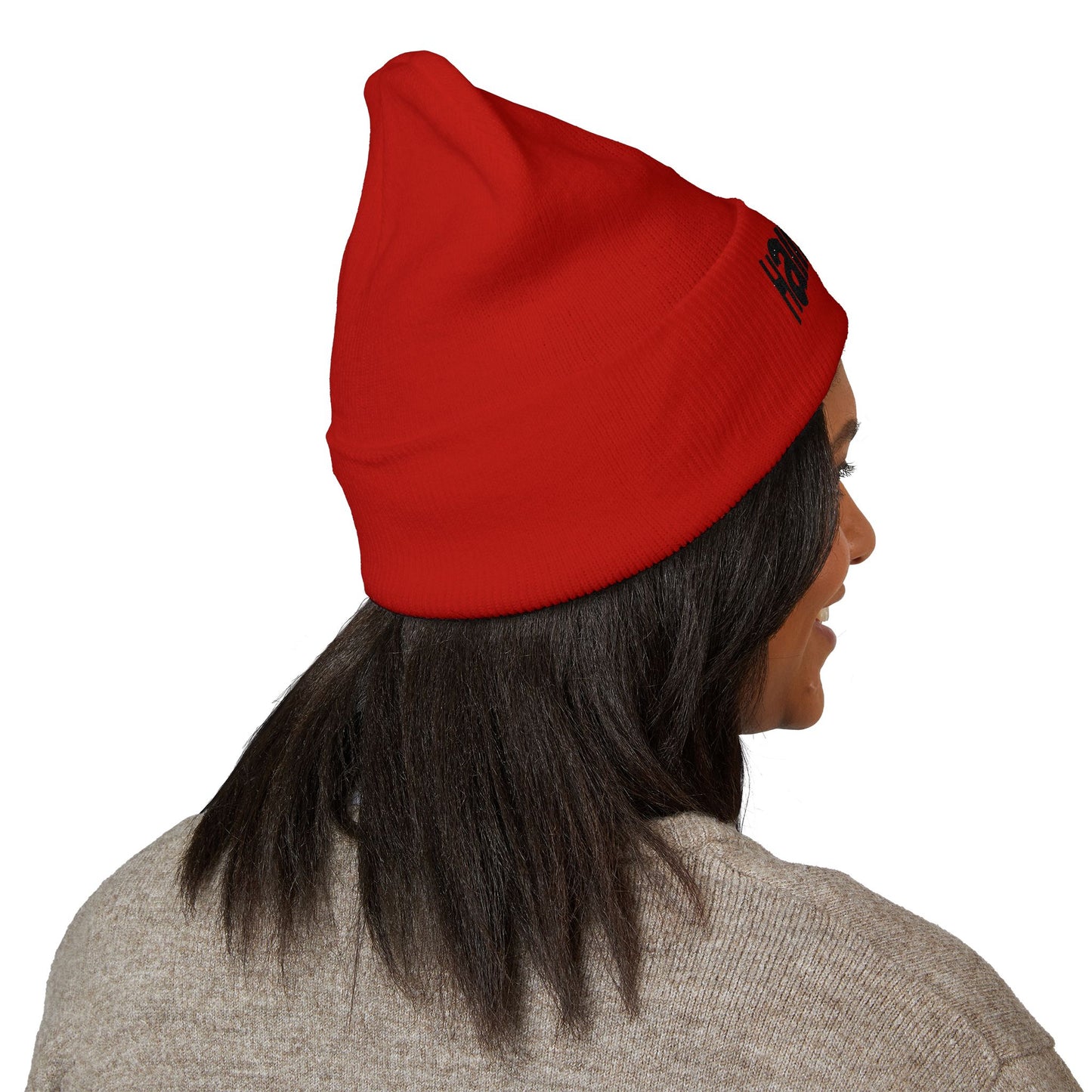 Hallelujah Embroidered Cuffed Beanie — Classic Knit Winter Hat
