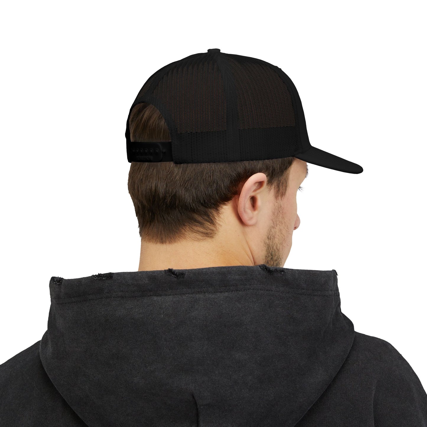 Embroidered Cross Trucker Snapback Cap — Christian Faith Mesh Hat