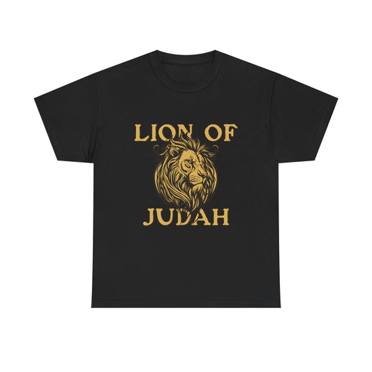 Lion of Judah T-Shirt — Gold Lion Faith Graphic Tee