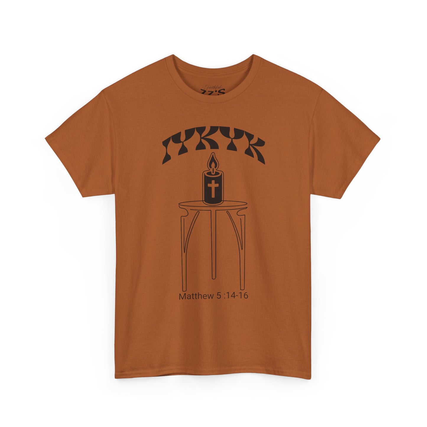 Matthew 5:14-16 Candle Tee — Christian Faith Inspirational T-Shirt
