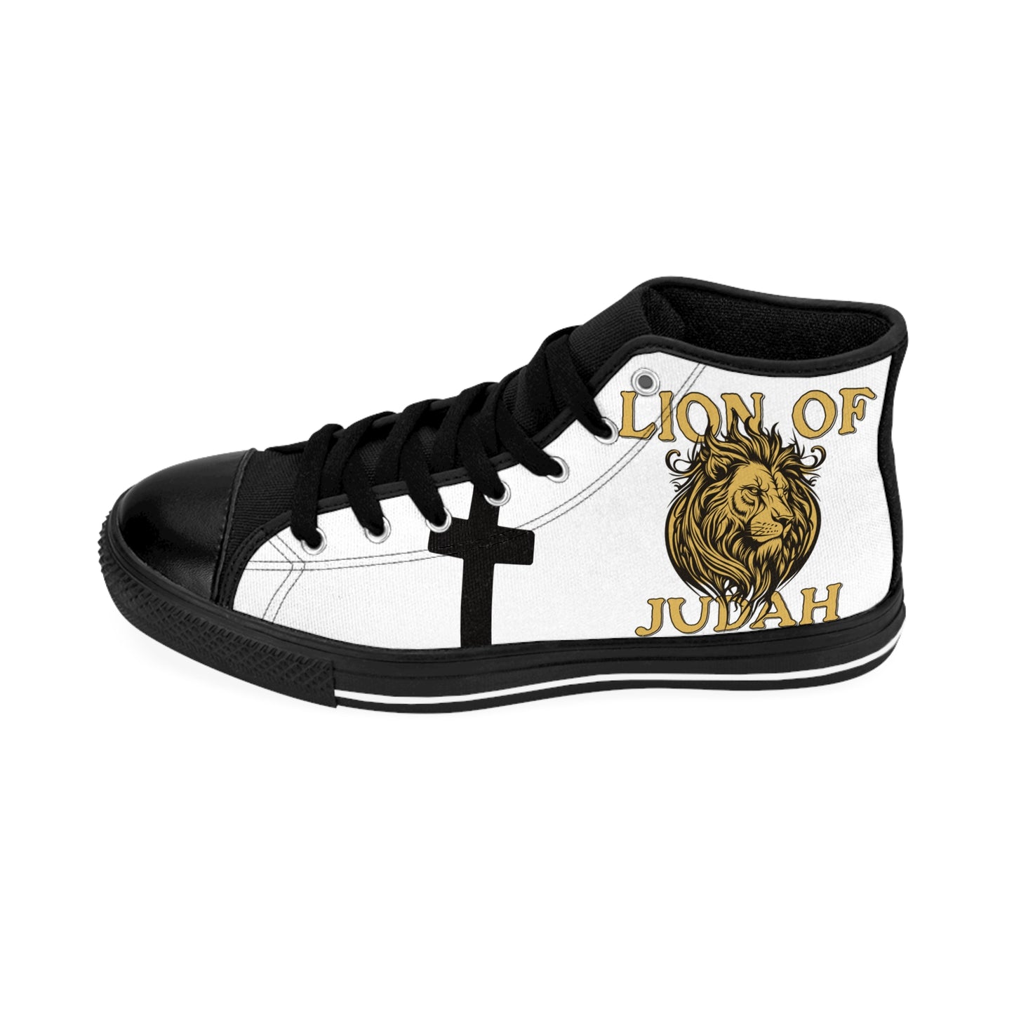 Lion of Judah High-Top Sneakers — Jesus Cross Faith Shoes