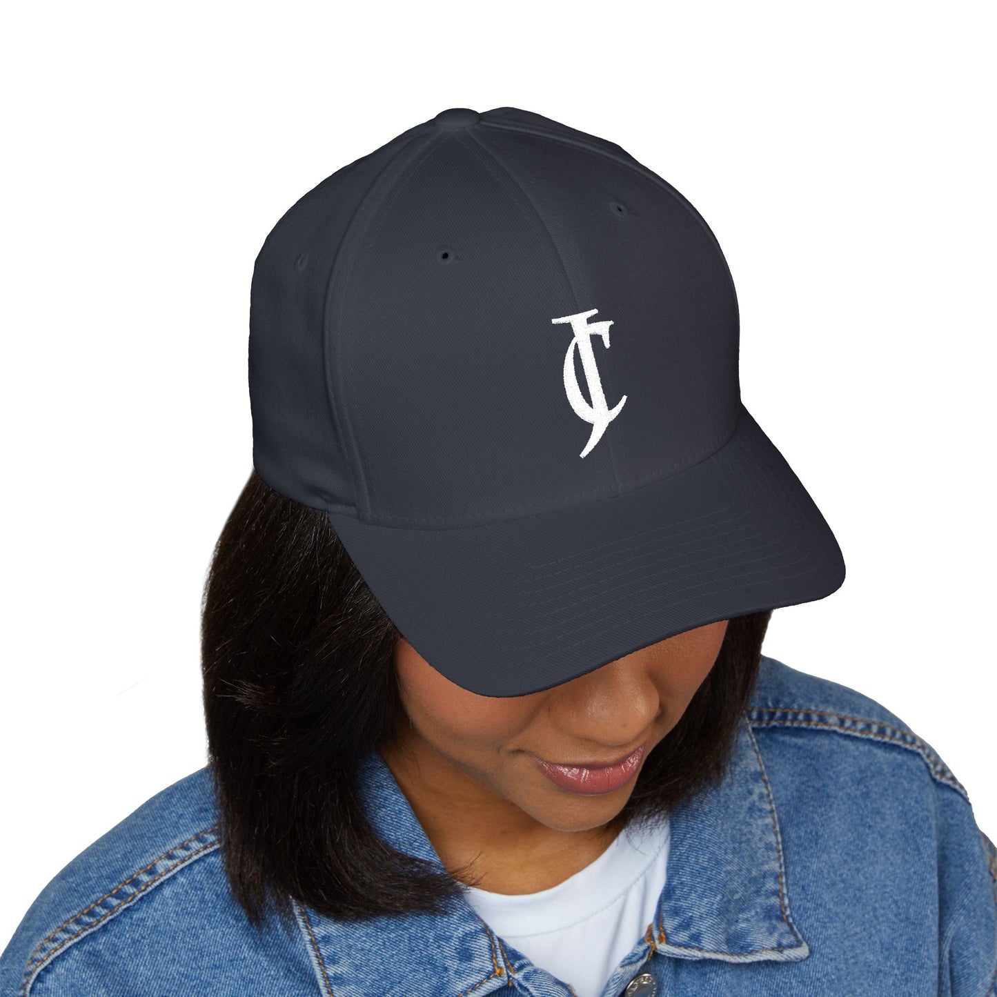 Embroidered Monogram Cap — Distressed 'JC' Initial Baseball Hat