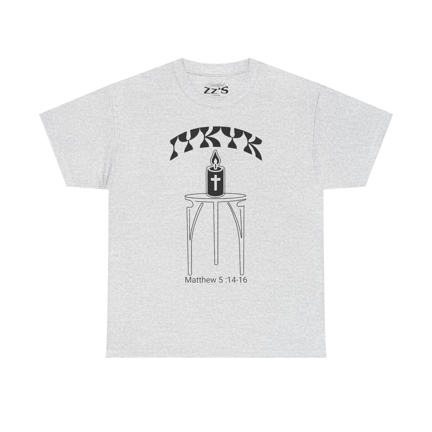 Matthew 5:14-16 Candle Tee — Christian Faith Inspirational T-Shirt