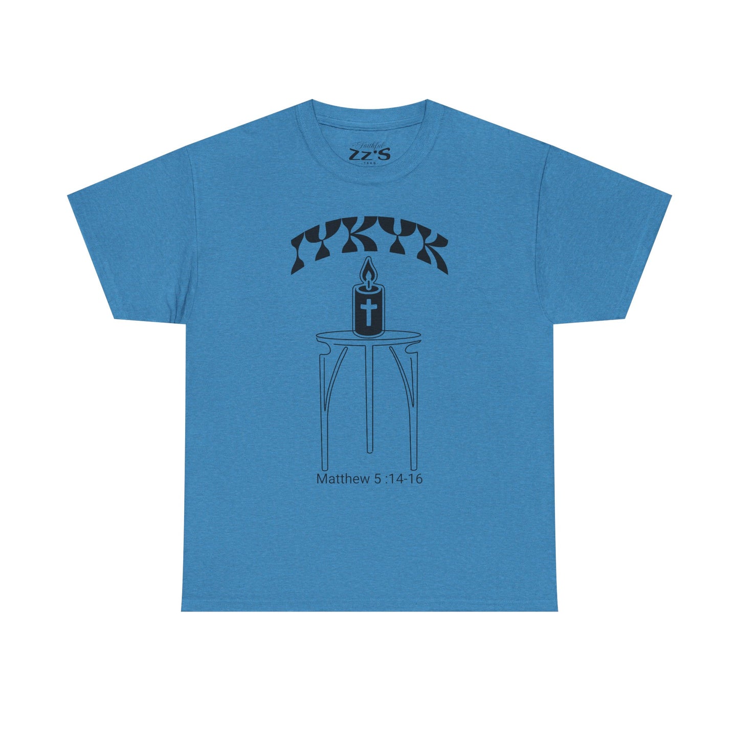 Matthew 5:14-16 Candle Tee — Christian Faith Inspirational T-Shirt