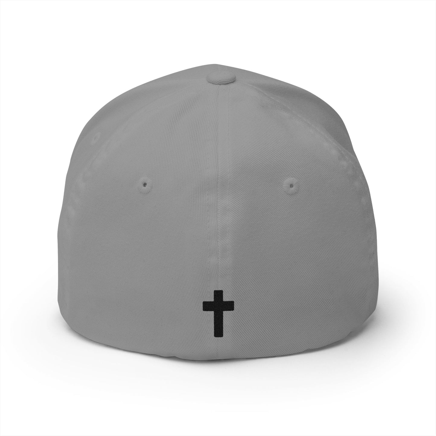 Embroidered 'TRUST GOD' Cross Cap – Structured Closed-Back Baseball Hat