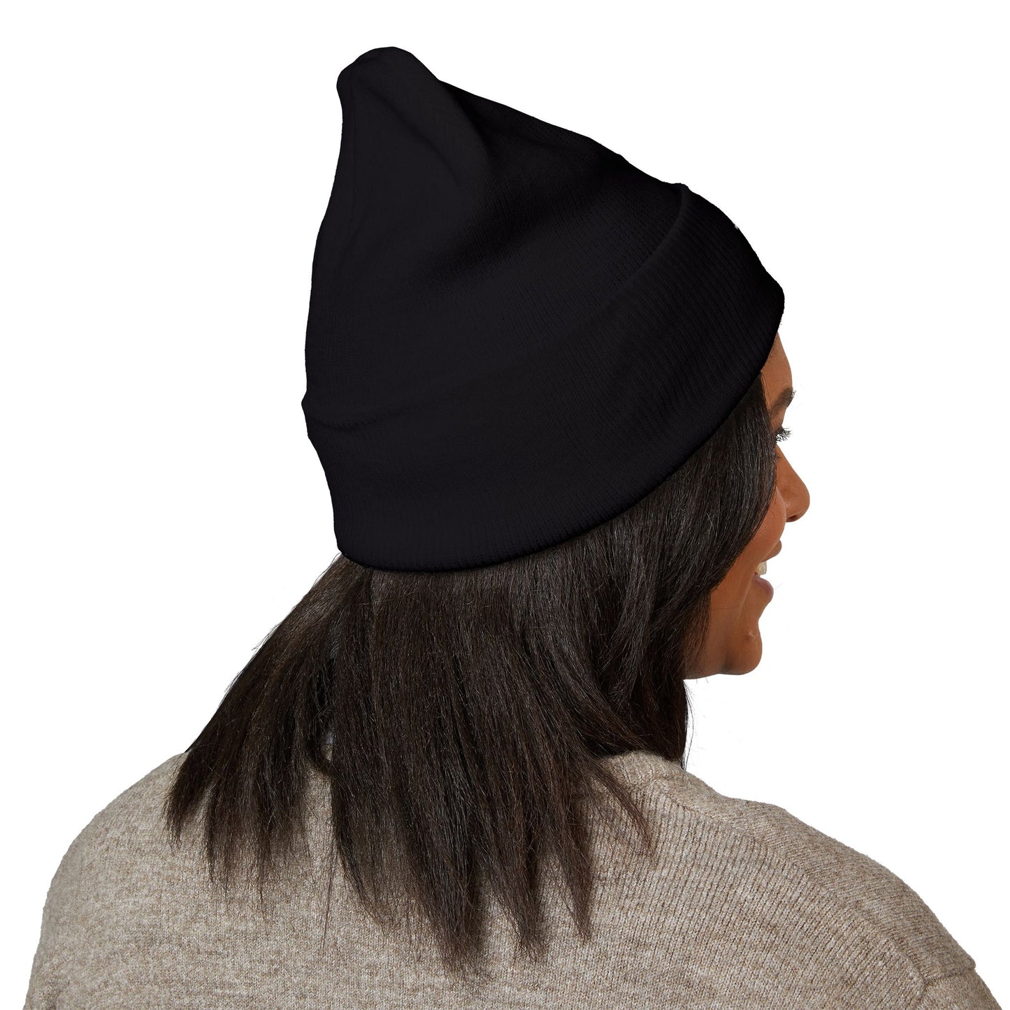 Embroidered Cross Cuffed Beanie — Classic Christian Knit Hat