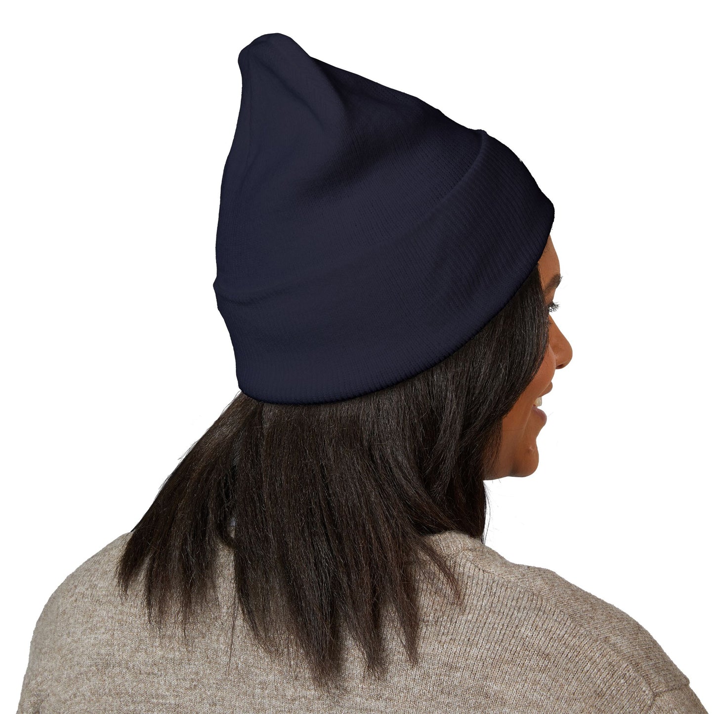 Embroidered Cross Cuffed Beanie — Classic Christian Knit Hat