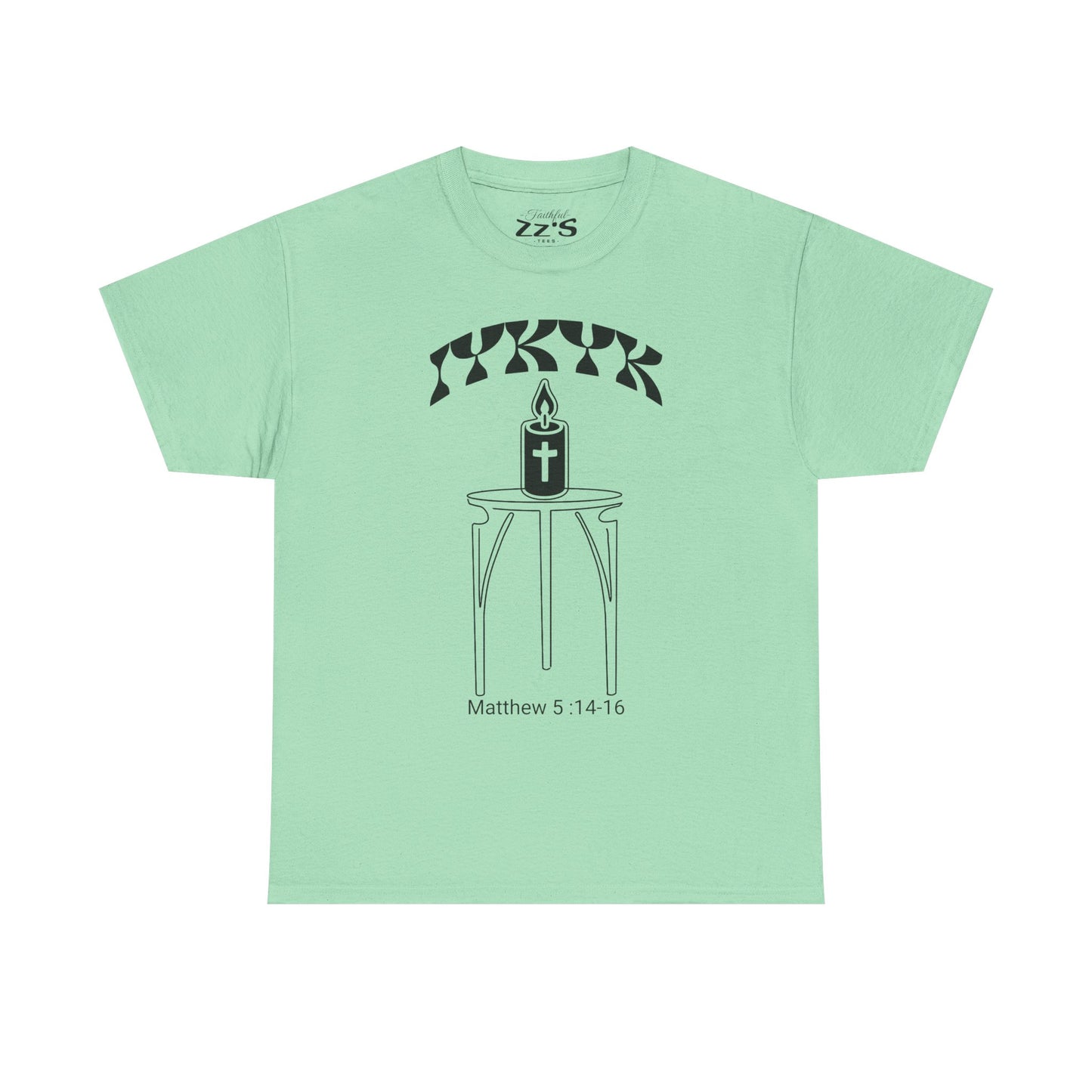 Matthew 5:14-16 Candle Tee — Christian Faith Inspirational T-Shirt