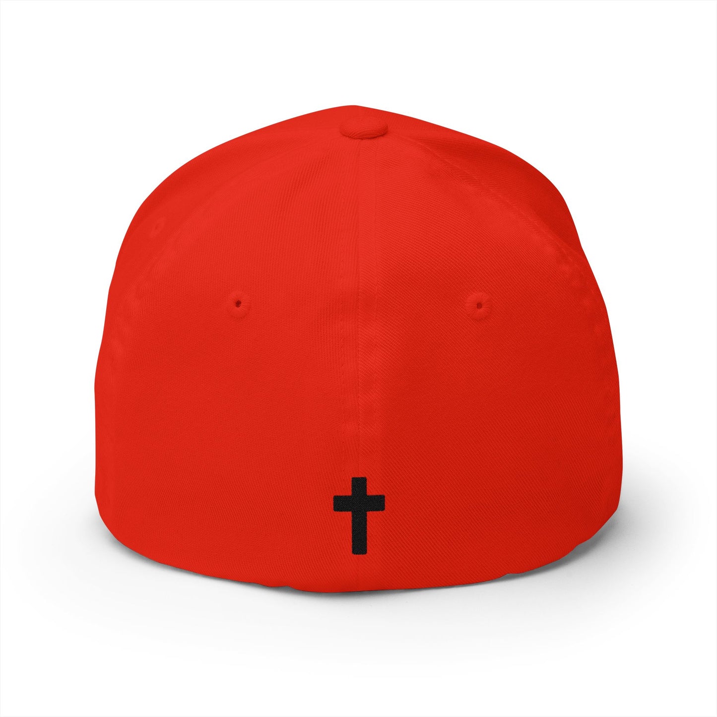 Embroidered 'TRUST GOD' Cross Cap – Structured Closed-Back Baseball Hat