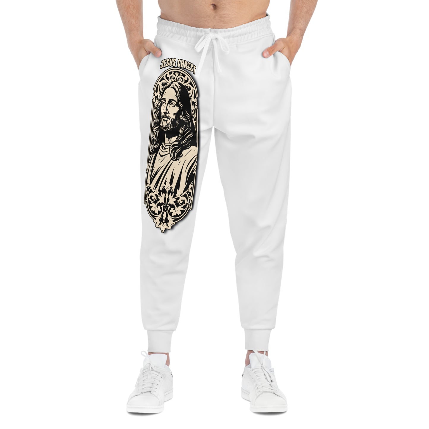 Jesus Graphic Joggers — Vintage Sacred Heart Athletic Pants