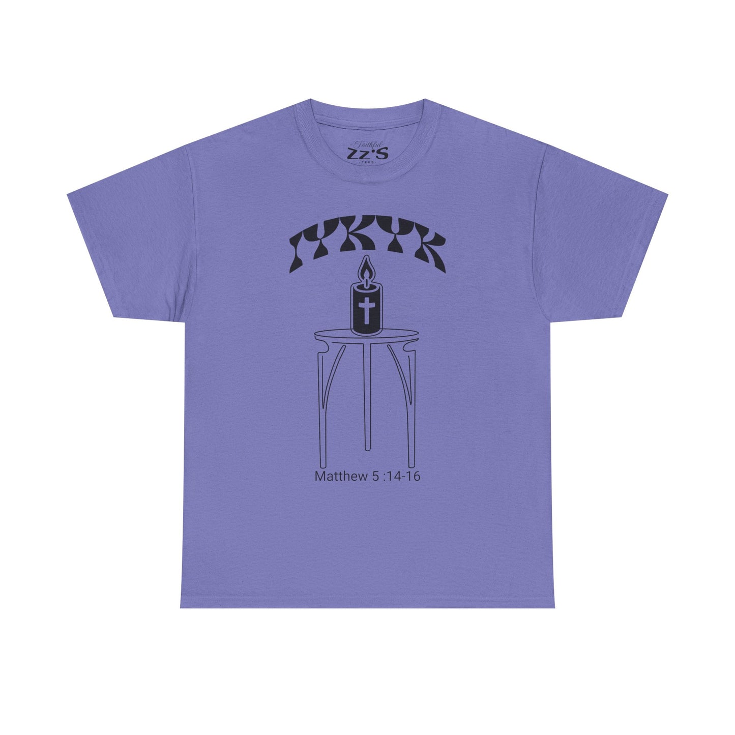 Matthew 5:14-16 Candle Tee — Christian Faith Inspirational T-Shirt