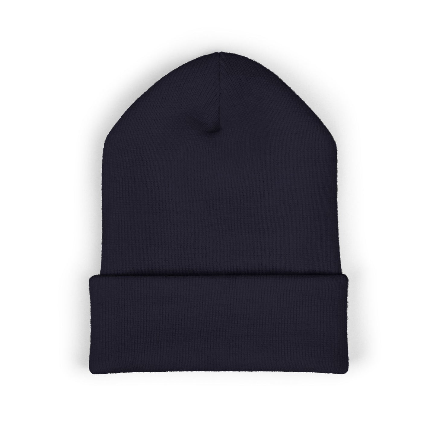Embroidered Cross Cuffed Beanie — Classic Christian Knit Hat