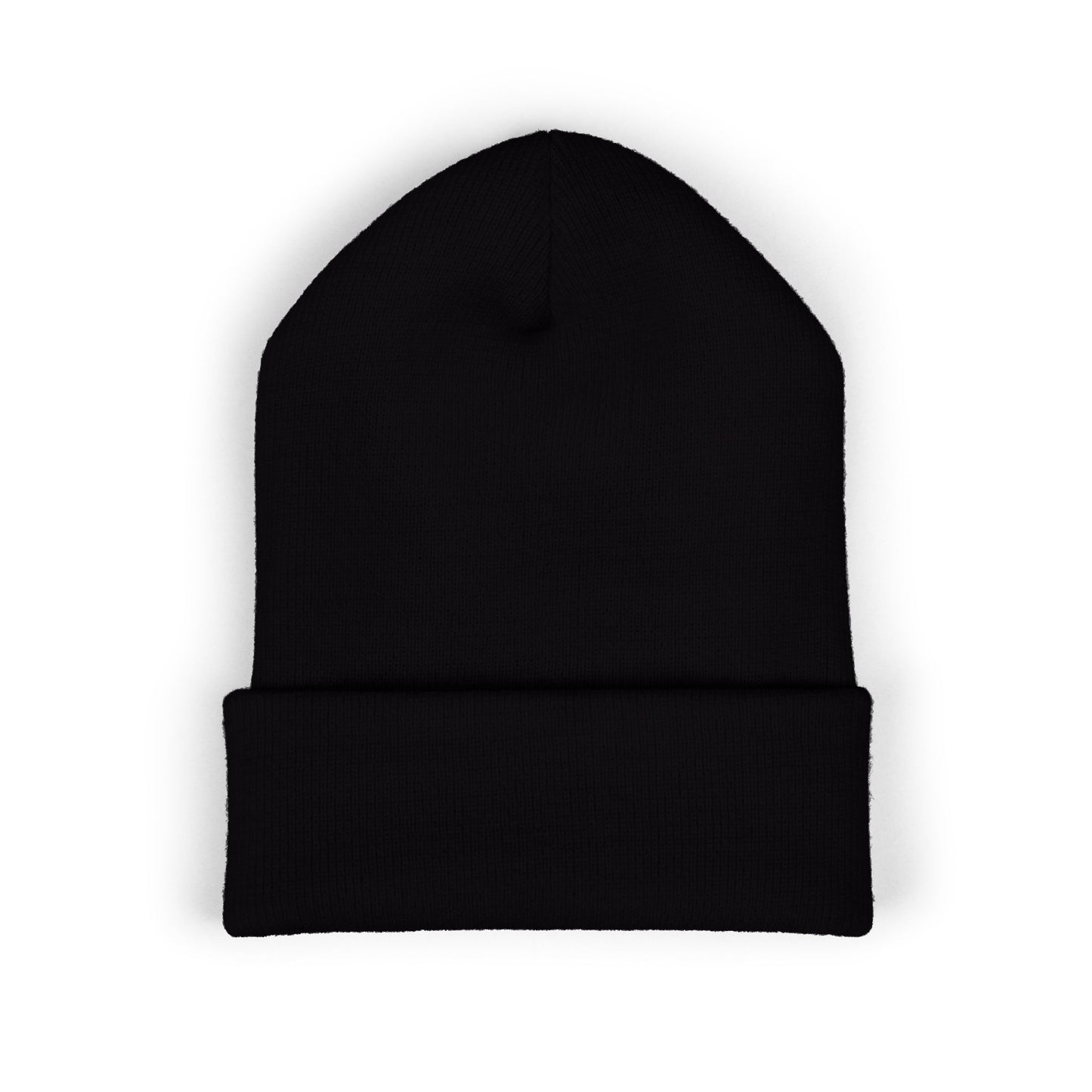 Embroidered Cross Cuffed Beanie — Classic Christian Knit Hat