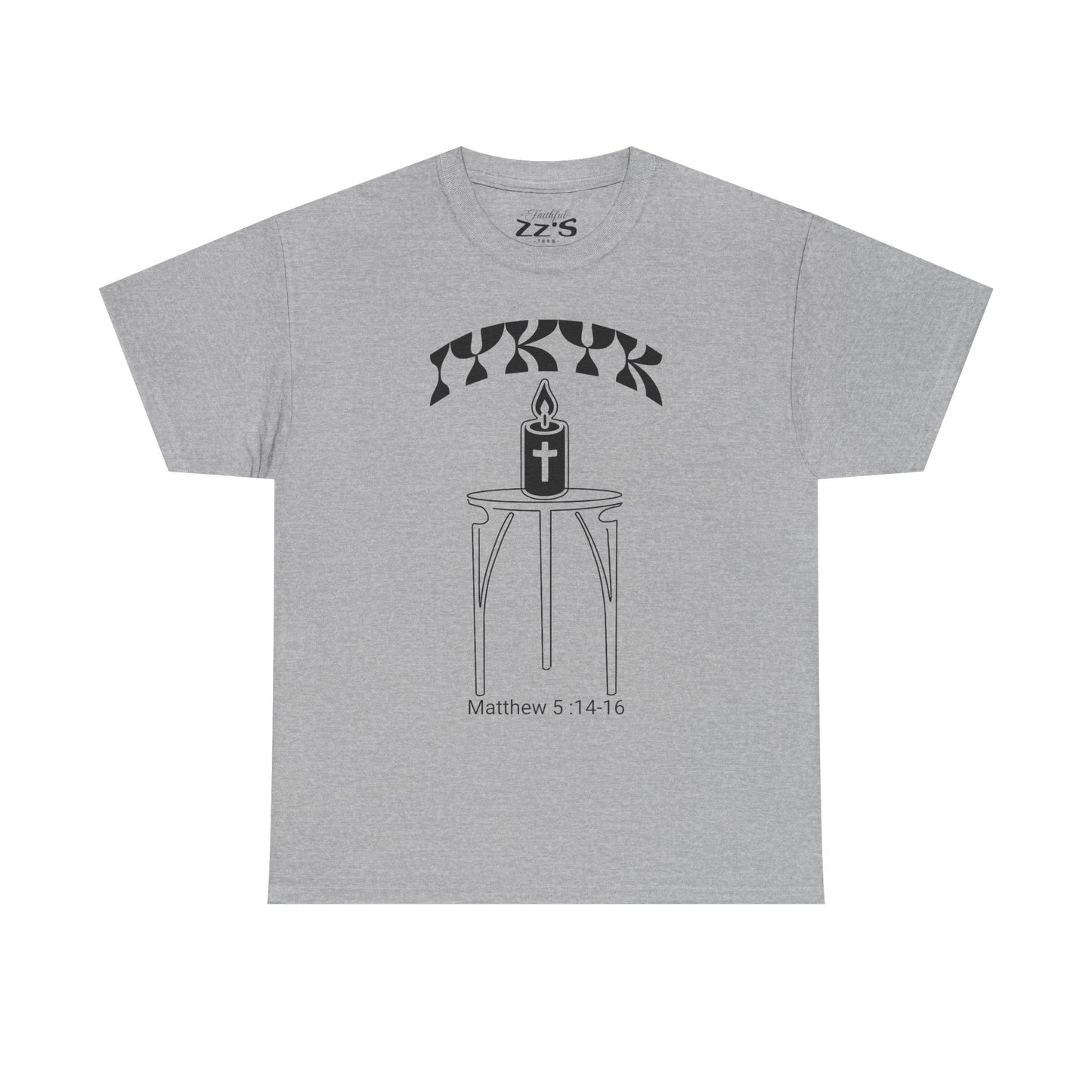 Matthew 5:14-16 Candle Tee — Christian Faith Inspirational T-Shirt