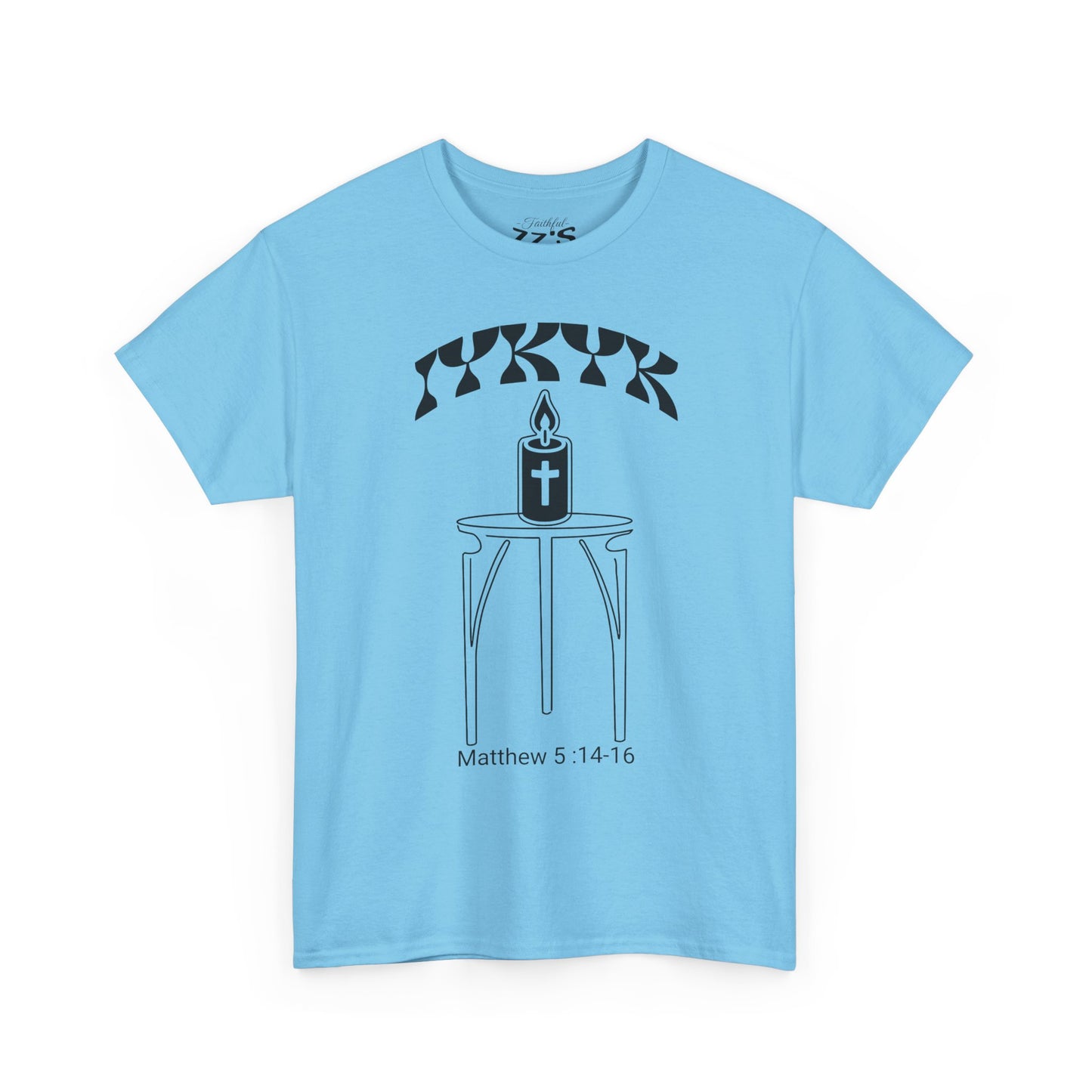 Matthew 5:14-16 Candle Tee — Christian Faith Inspirational T-Shirt