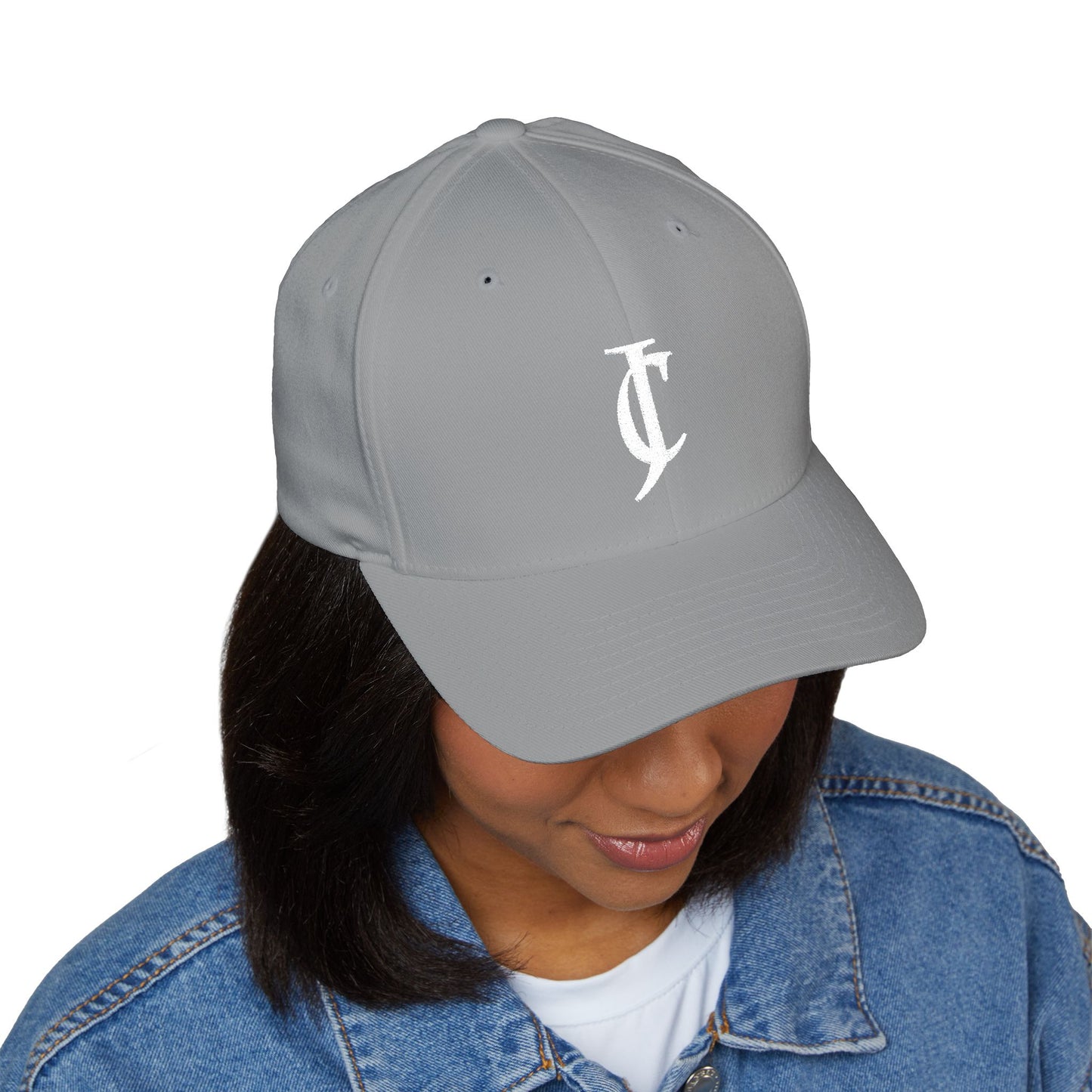 Embroidered Monogram Cap — Distressed 'JC' Initial Baseball Hat