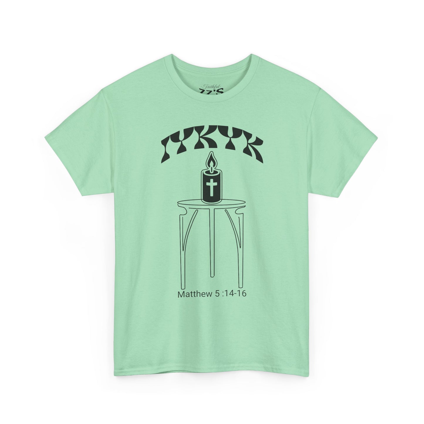 Matthew 5:14-16 Candle Tee — Christian Faith Inspirational T-Shirt