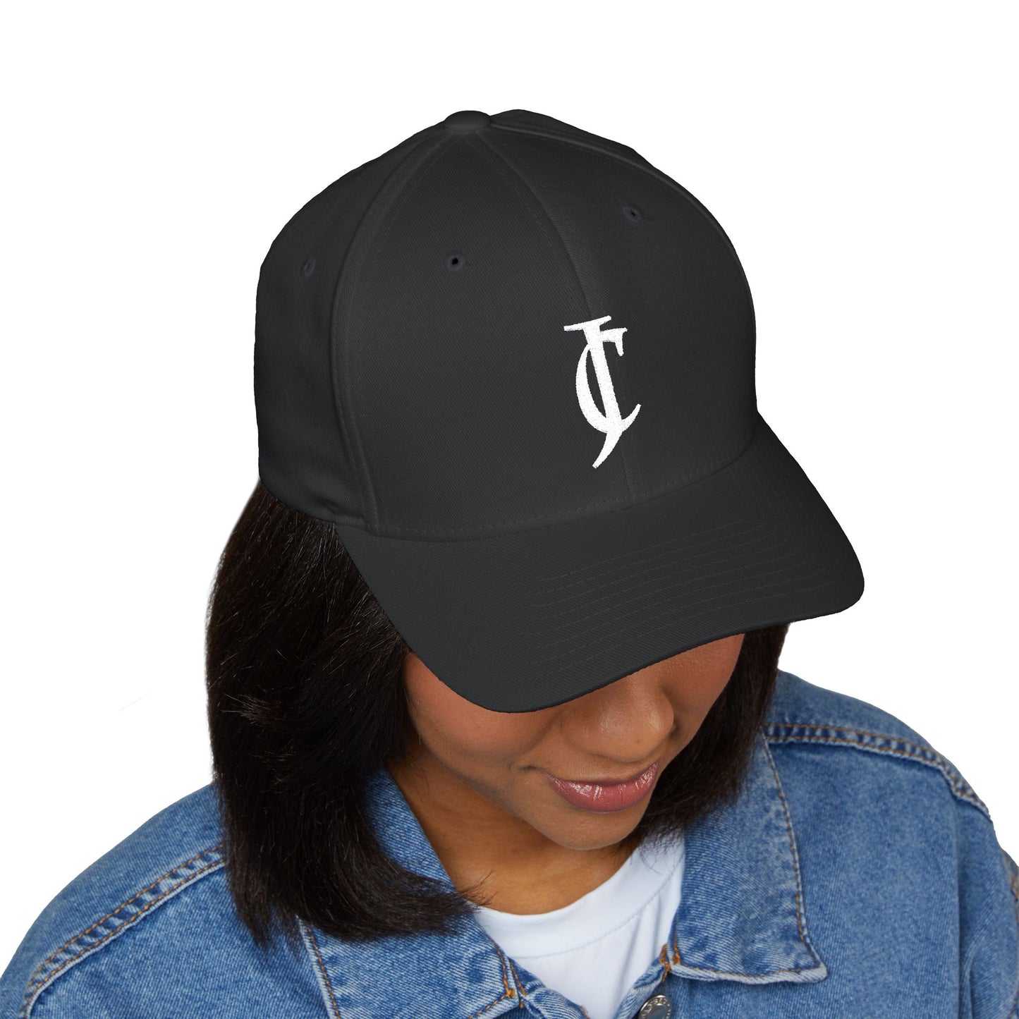 Embroidered Monogram Cap — Distressed 'JC' Initial Baseball Hat