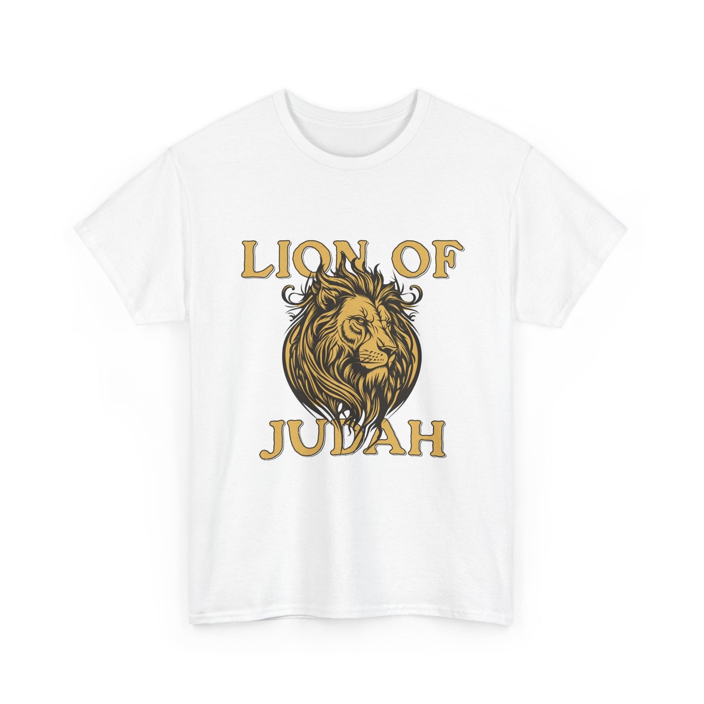 Lion of Judah T-Shirt — Gold Lion Faith Graphic Tee