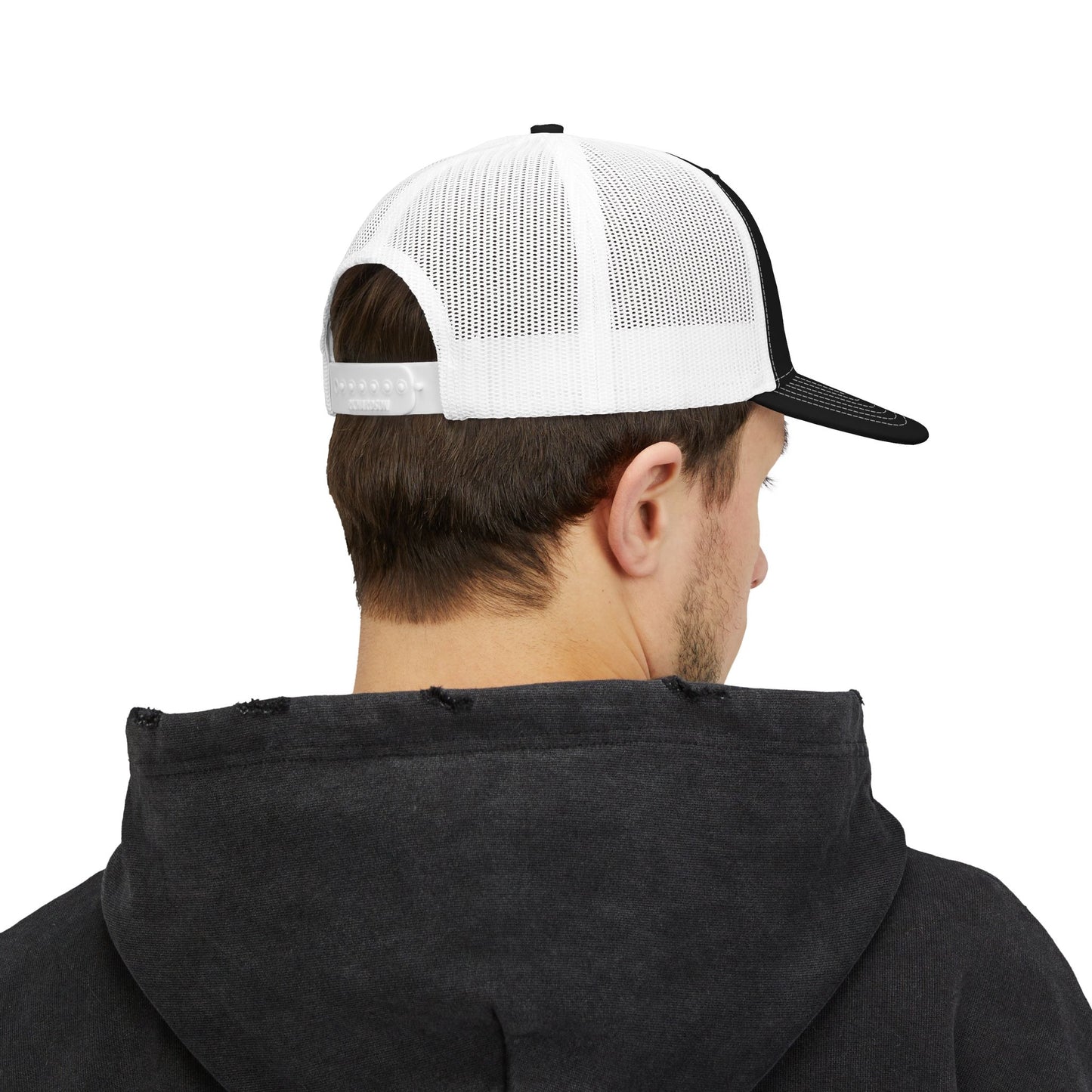 Embroidered Cross Trucker Snapback Cap — Christian Faith Mesh Hat