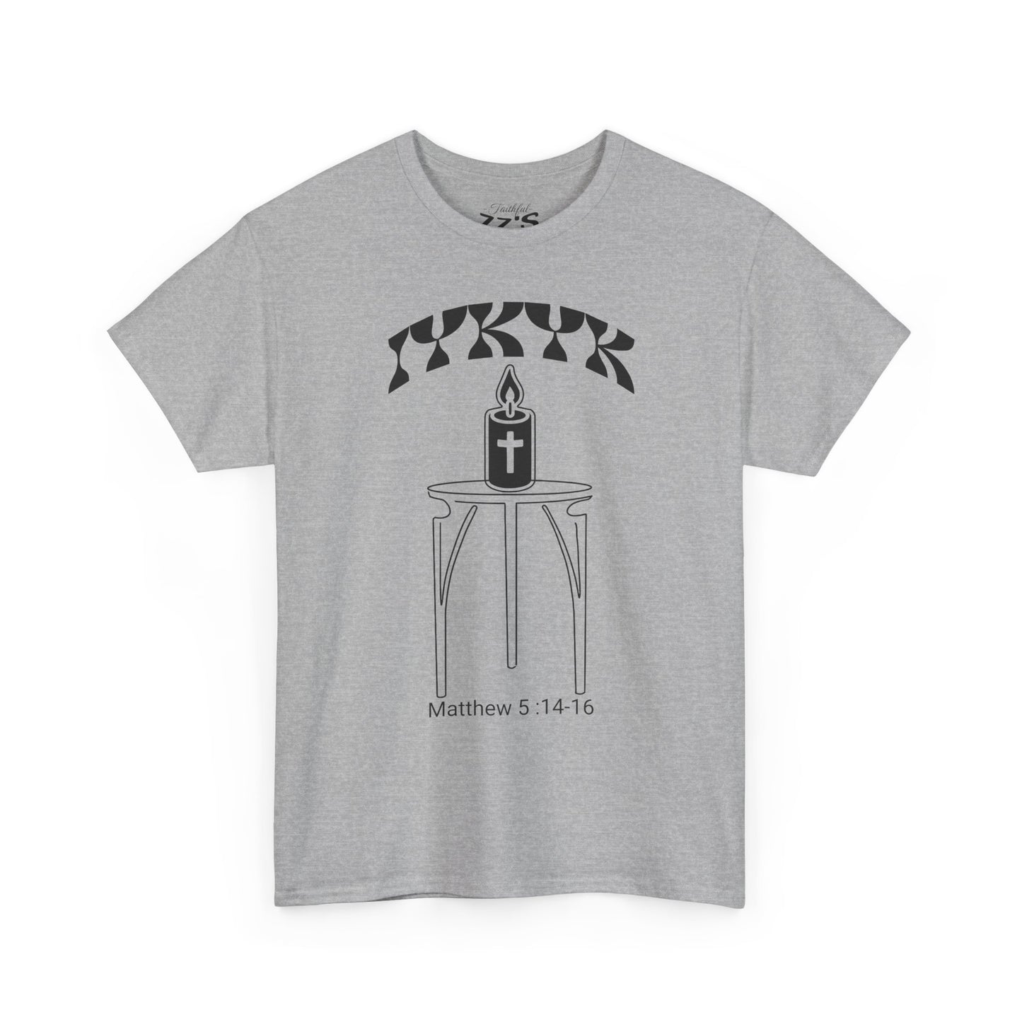 Matthew 5:14-16 Candle Tee — Christian Faith Inspirational T-Shirt