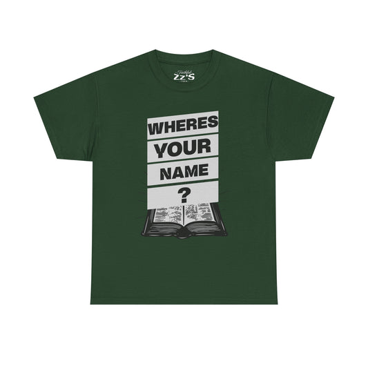 T-Shirt — "Where's Your Name?" Vintage Book Graphic Tee