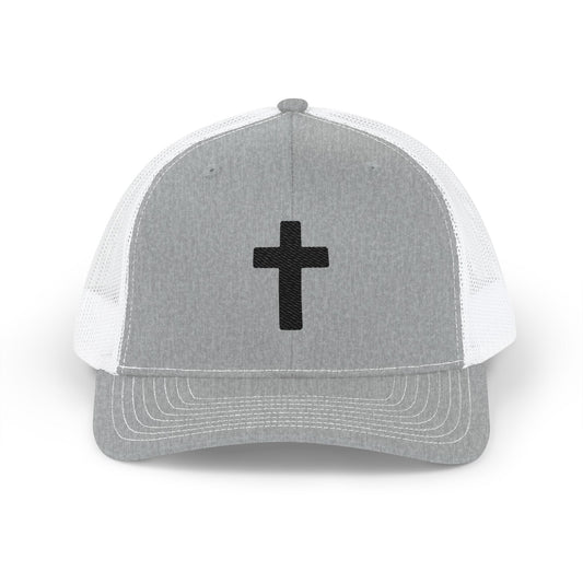 Embroidered Cross Trucker Hat – Mesh Snapback Cap for Faith & Everyday Wear