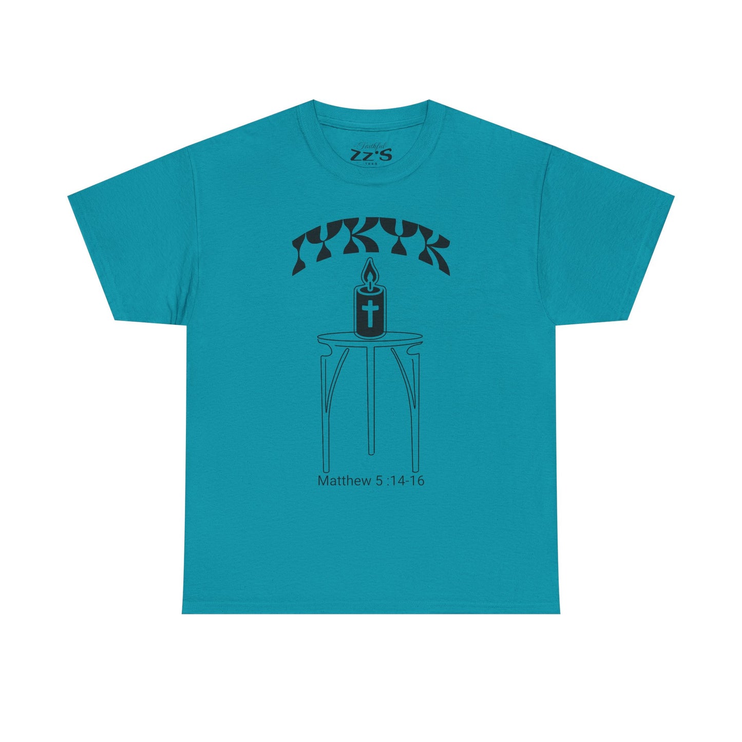 Matthew 5:14-16 Candle Tee — Christian Faith Inspirational T-Shirt