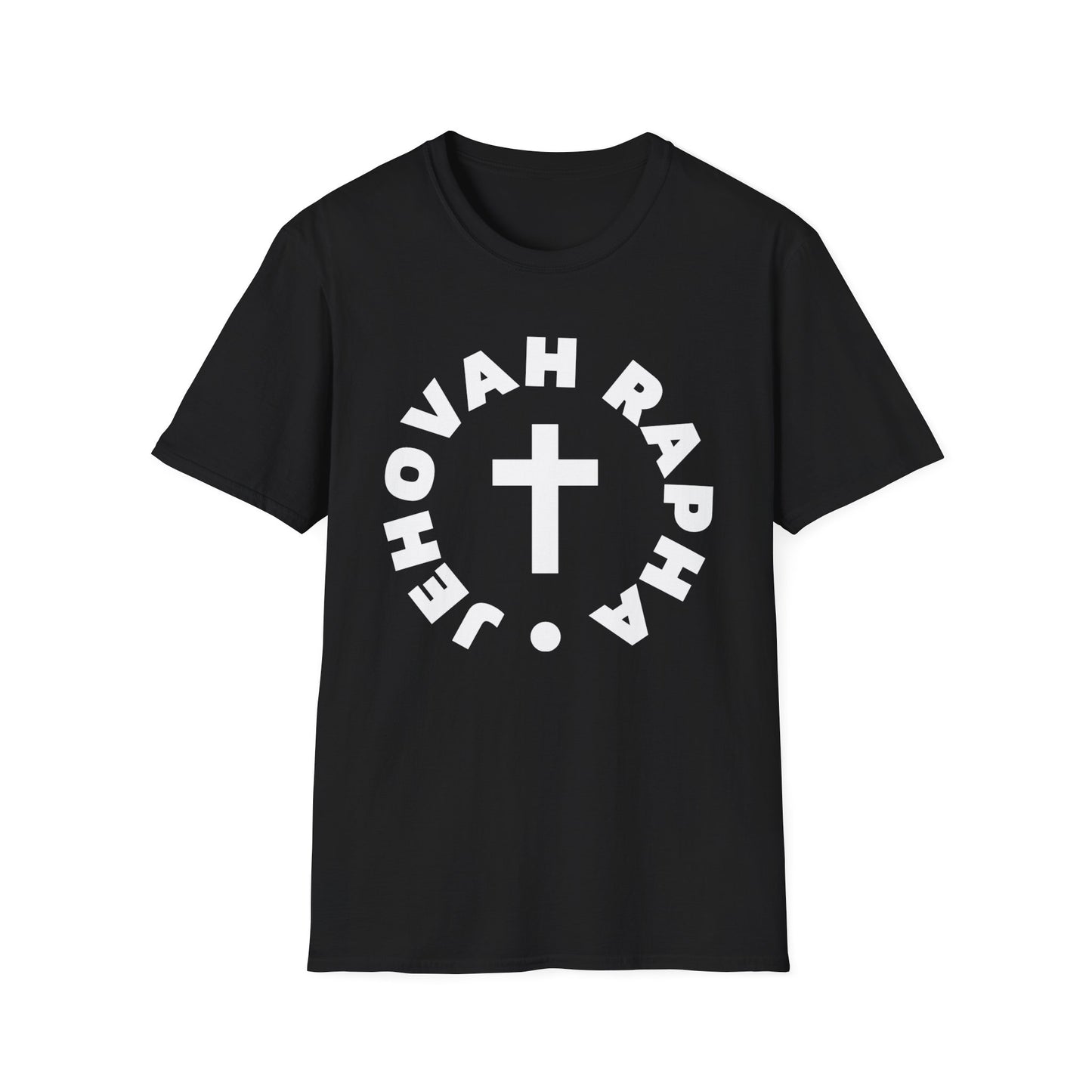 Christian T-Shirt — "Jehovah Rapha" Cross Faith Tee