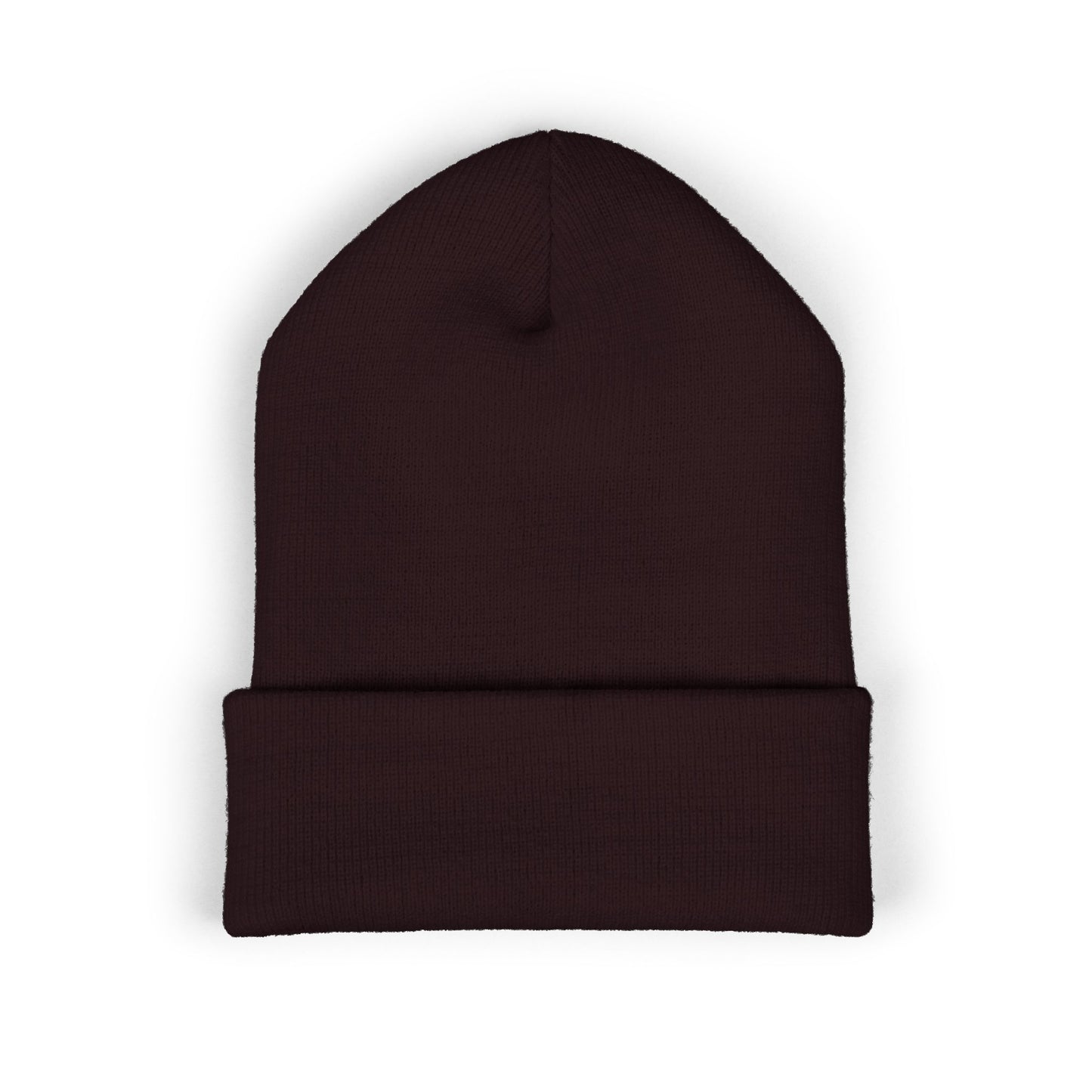 Embroidered Cross Cuffed Beanie — Classic Christian Knit Hat