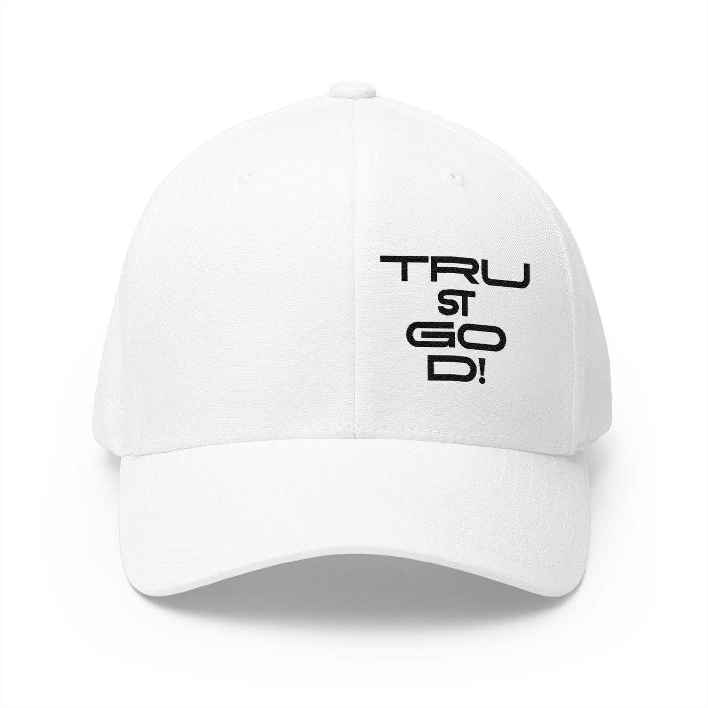 Embroidered 'TRUST GOD' Cross Cap – Structured Closed-Back Baseball Hat