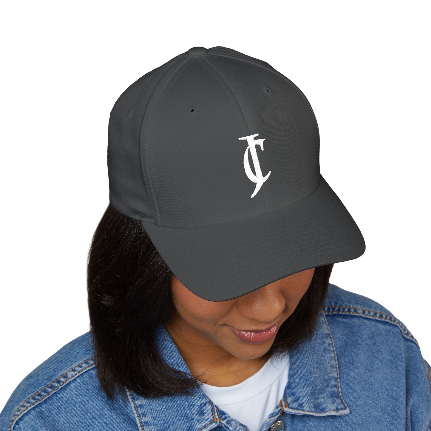 Embroidered Monogram Cap — Distressed 'JC' Initial Baseball Hat