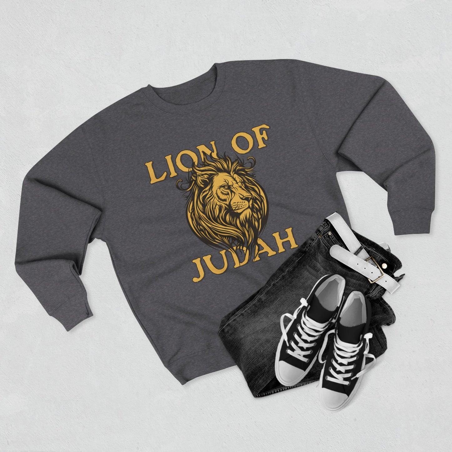 Lion of Judah Sweatshirt — Faith-Inspired Lion Graphic Crewneck