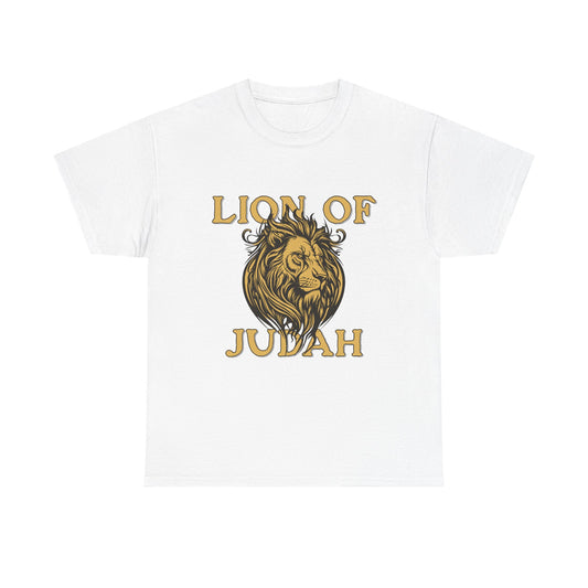 Lion of Judah T-Shirt — Gold Lion Faith Graphic Tee