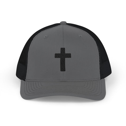 Embroidered Cross Trucker Hat – Mesh Snapback Cap for Faith & Everyday Wear
