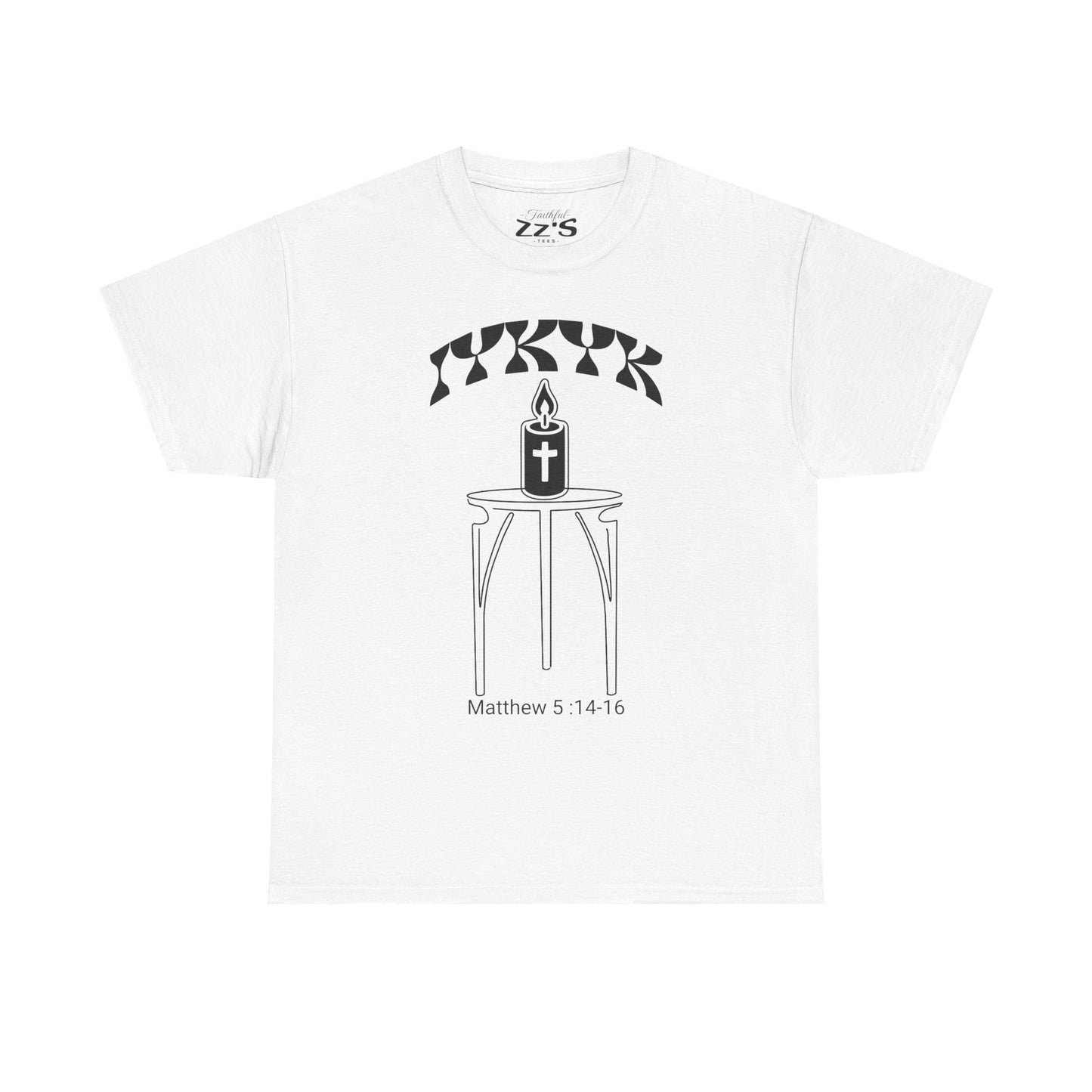 Matthew 5:14-16 Candle Tee — Christian Faith Inspirational T-Shirt