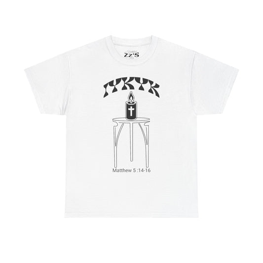 Matthew 5:14-16 Candle Tee — Christian Faith Inspirational T-Shirt