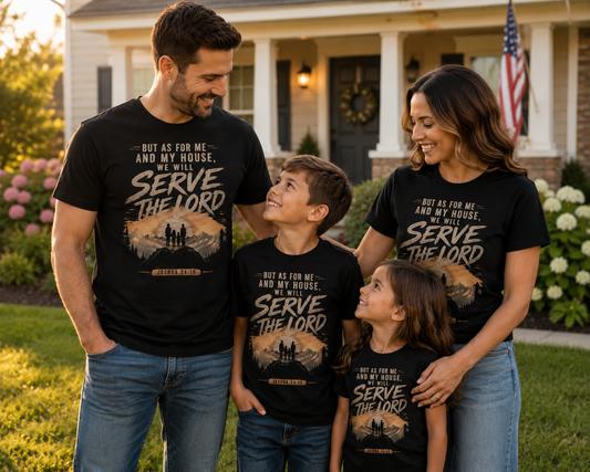 As For Me And My House We Will Serve The Lord T-Shirt | Joshua 24:15 Christian Family Faith Shirt