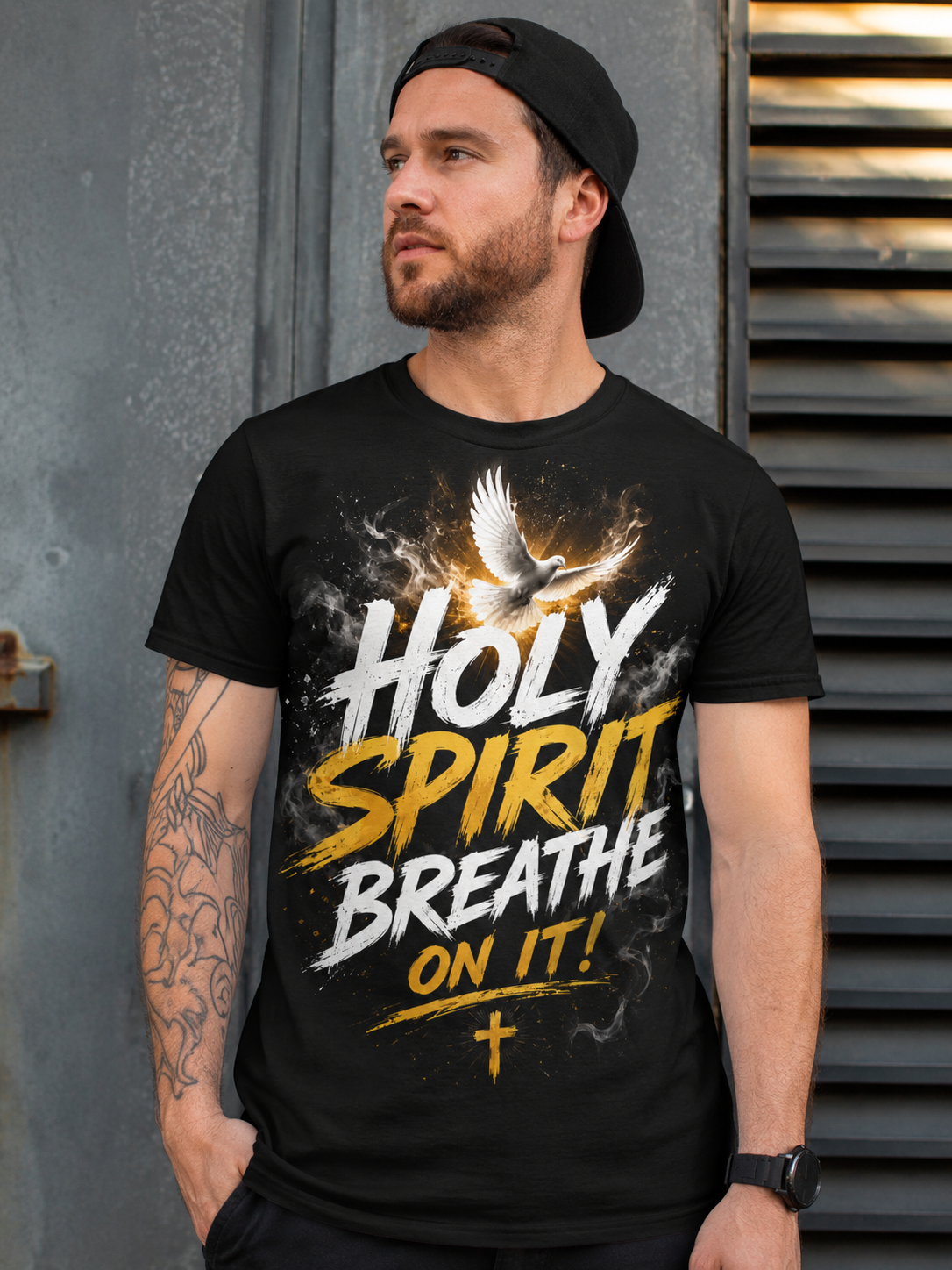 Holy Spirit Breathe On It T-Shirt | Christian Streetwear Faith Apparel