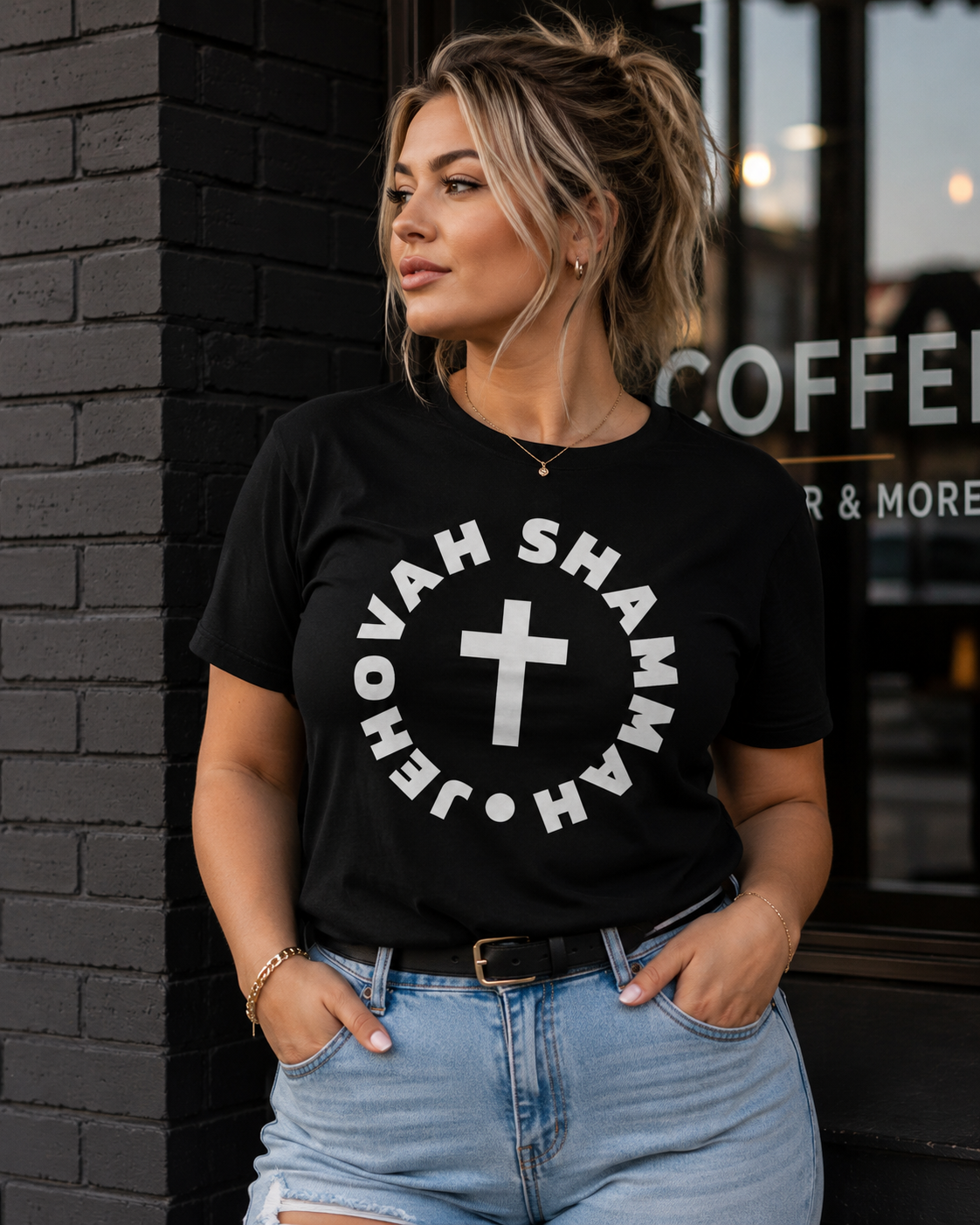 Jehovah Shammah Cross T-Shirt — Christian Faith Tee
