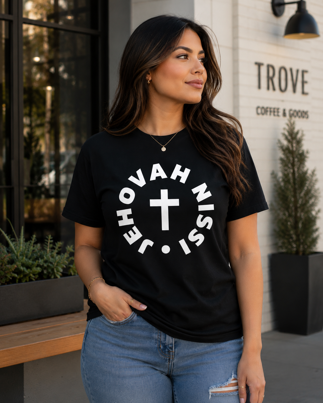 Jehovah Nissi T-Shirt — Christian Cross Faith Graphic Tee