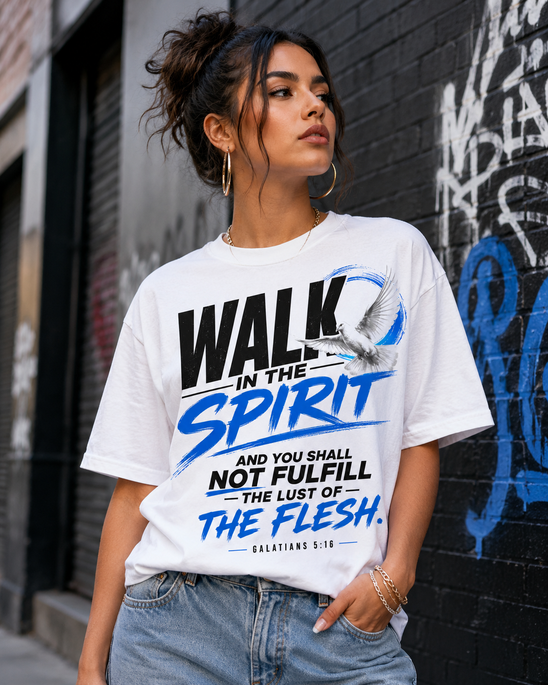 Walk in the Spirit Christian T-Shirt | Galatians 5:16 Scripture Faith-Based Graphic Tee