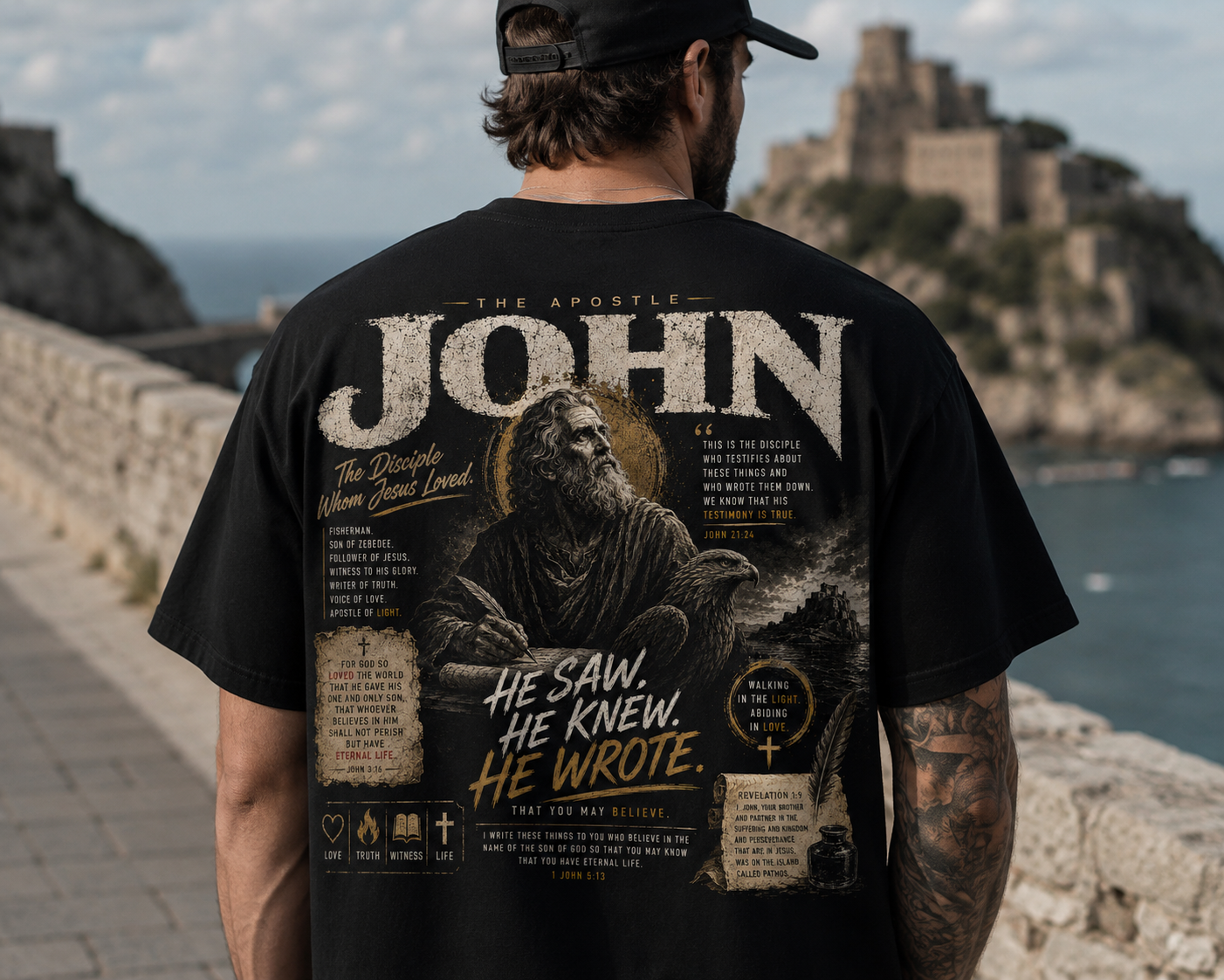 The Apostle John Christian T-Shirt | Disciple Whom Jesus Loved | Vintage Streetwear Faith Shirt
