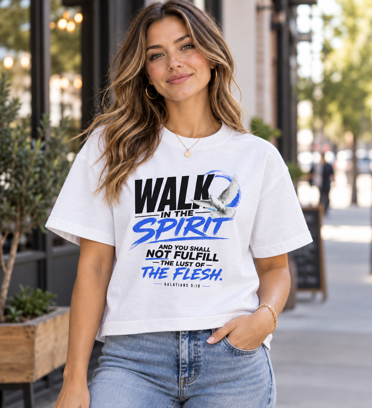 Walk in the Spirit Christian T-Shirt | Galatians 5:16 Scripture Faith-Based Graphic Tee